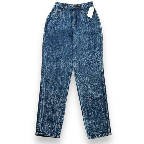 Vintage Stefano Jeans Women's 8 Blue Denim Acid Wash 90s Straight Leg NWT New - Picture 1 of 9